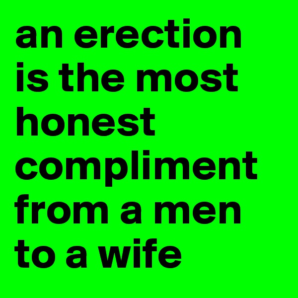 an erection is the most honest compliment from a men to a wife