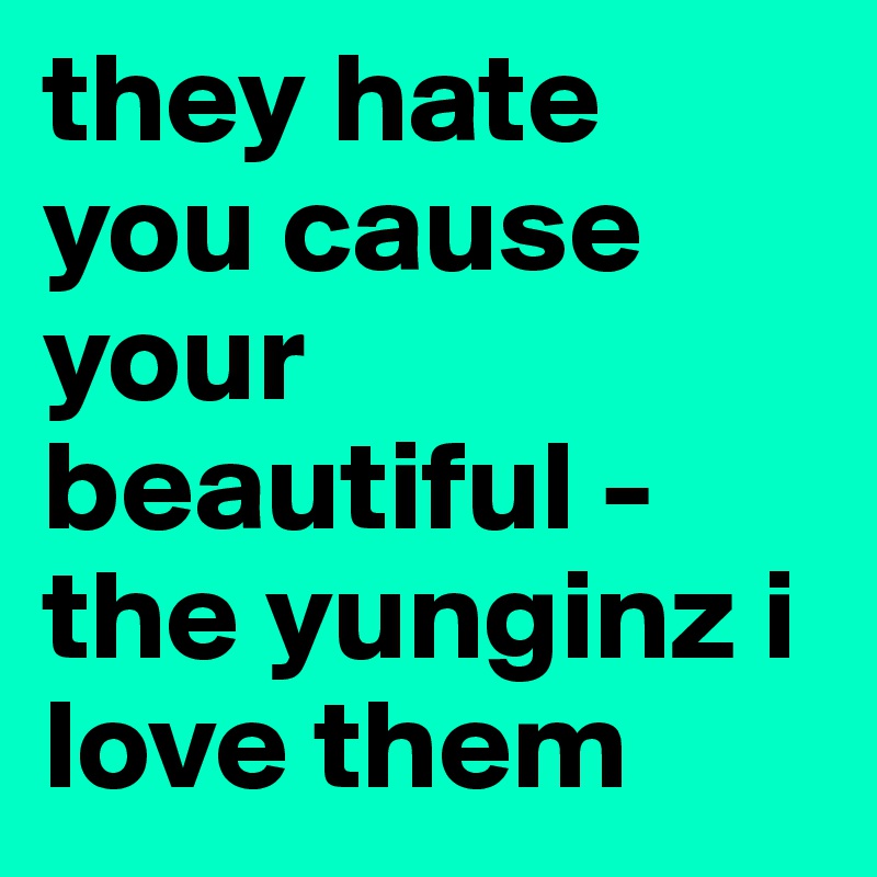 they hate you cause your beautiful -the yunginz i love them 