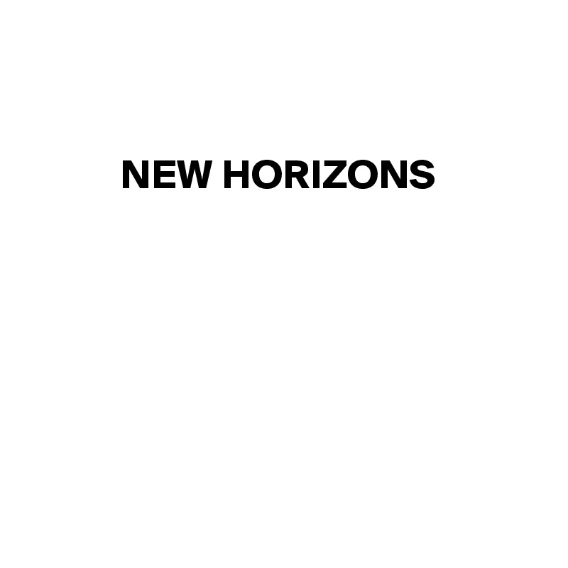


           NEW HORIZONS







