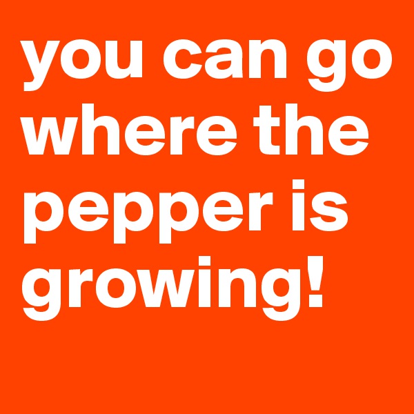 you can go where the pepper is growing!