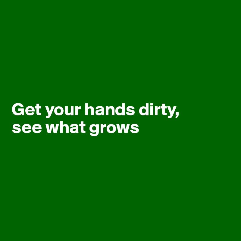 




Get your hands dirty, 
see what grows




 