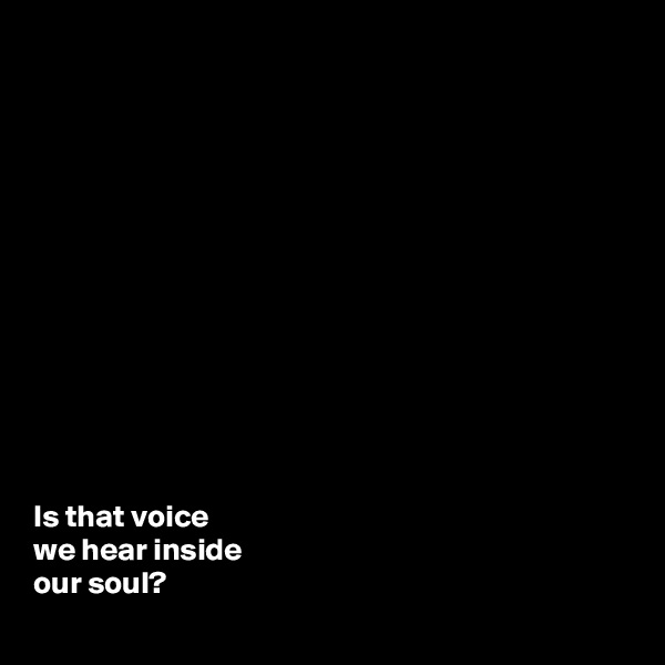 













Is that voice 
we hear inside 
our soul?