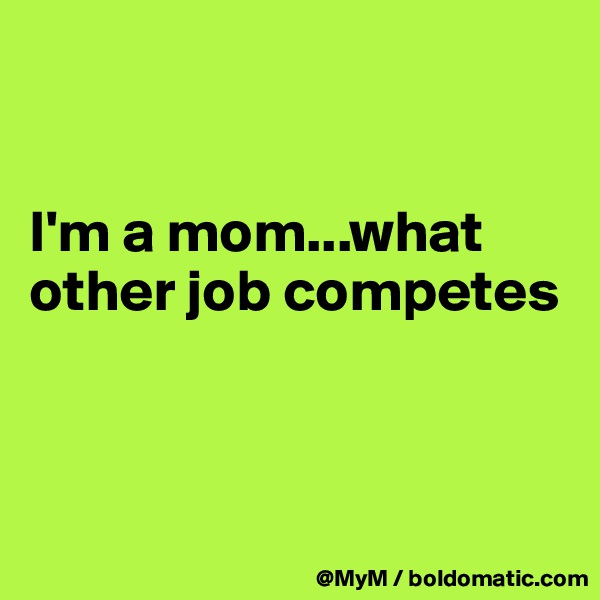 


I'm a mom...what other job competes



