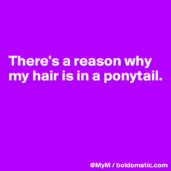 


There's a reason why my hair is in a ponytail.




