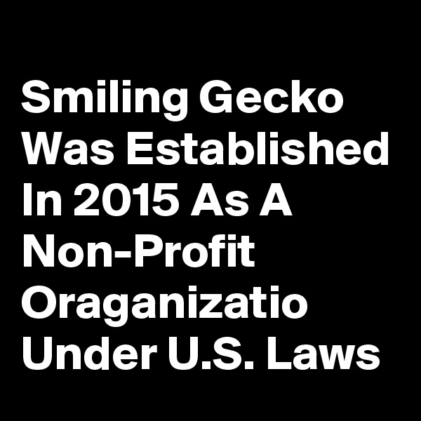 
Smiling Gecko Was Established In 2015 As A Non-Profit Oraganizatio Under U.S. Laws