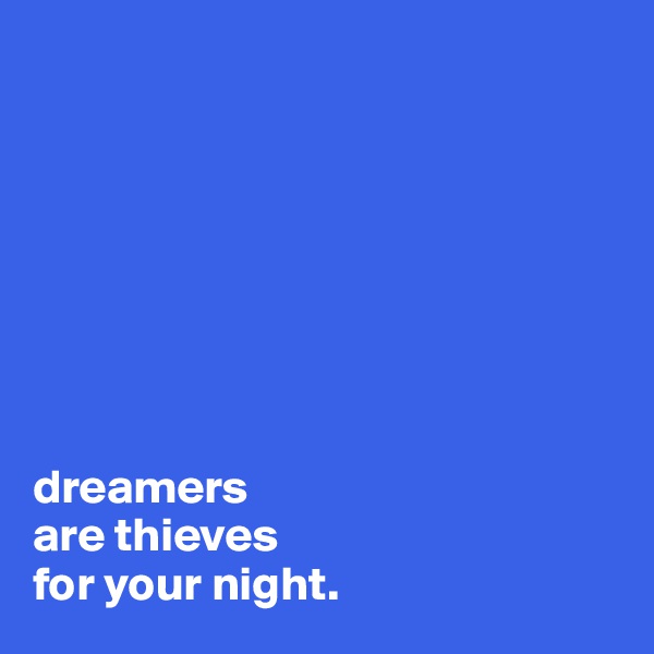 








dreamers 
are thieves 
for your night.