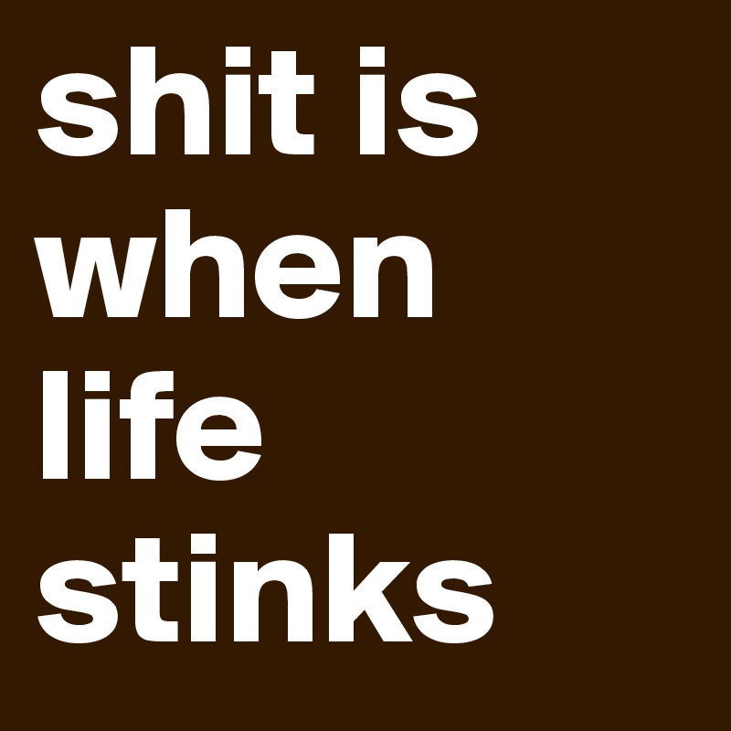 shit is when life stinks