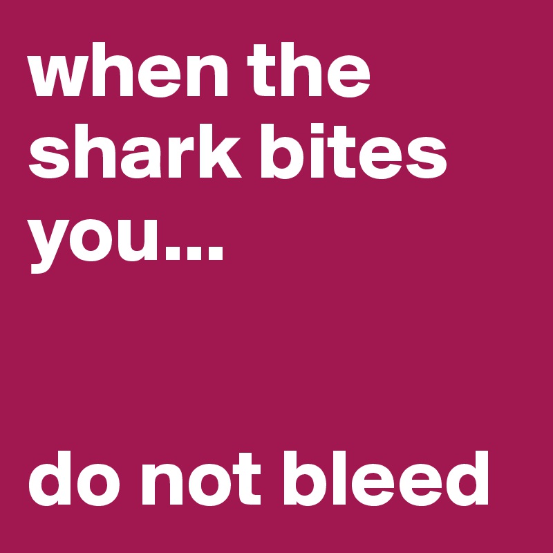 when the shark bites you...


do not bleed