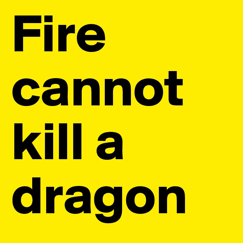 Fire cannot kill a dragon