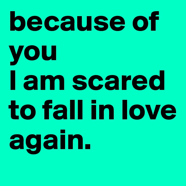 because of you 
I am scared to fall in love 
again.