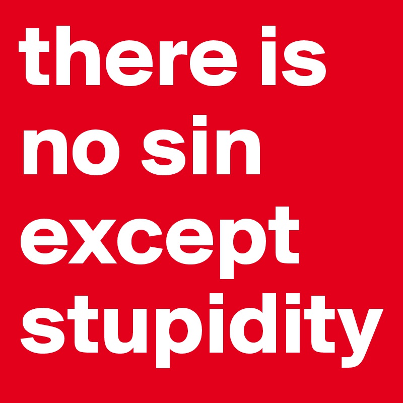 there is no sin except stupidity