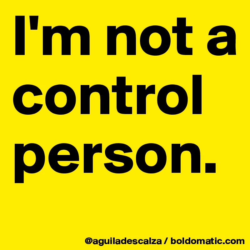 I'm not a control person.