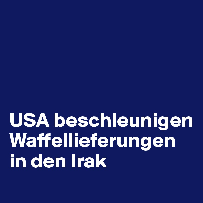 




USA beschleunigen Waffellieferungen in den Irak