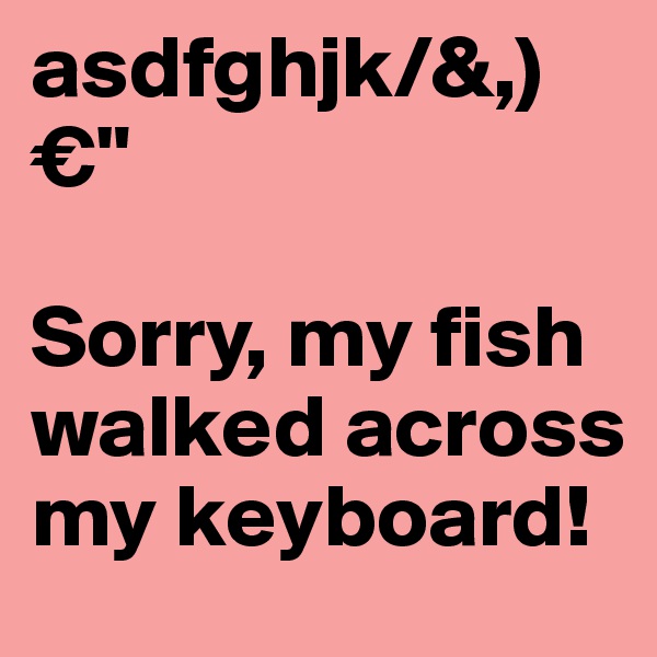 asdfghjk/&,)€"

Sorry, my fish walked across my keyboard!