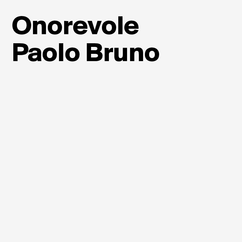 Onorevole 
Paolo Bruno 





