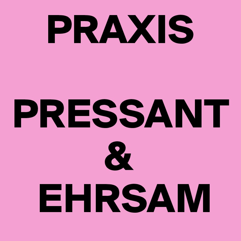     PRAXIS 
  PRESSANT
           &
   EHRSAM