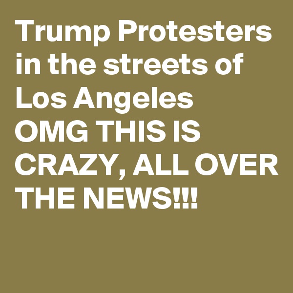Trump Protesters in the streets of Los Angeles 
OMG THIS IS CRAZY, ALL OVER THE NEWS!!!                           