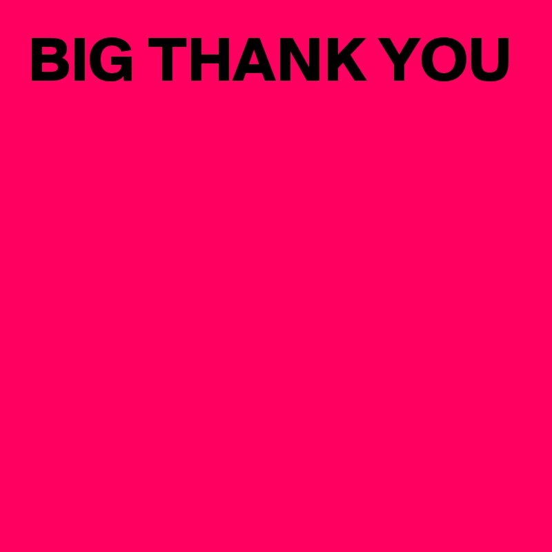 BIG THANK YOU  





