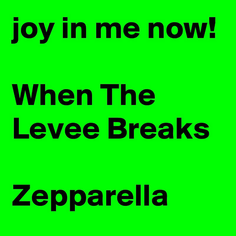joy in me now!

When The Levee Breaks

Zepparella