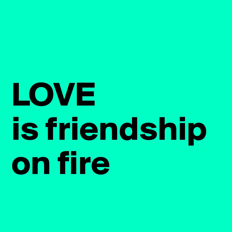 

LOVE
is friendship on fire
