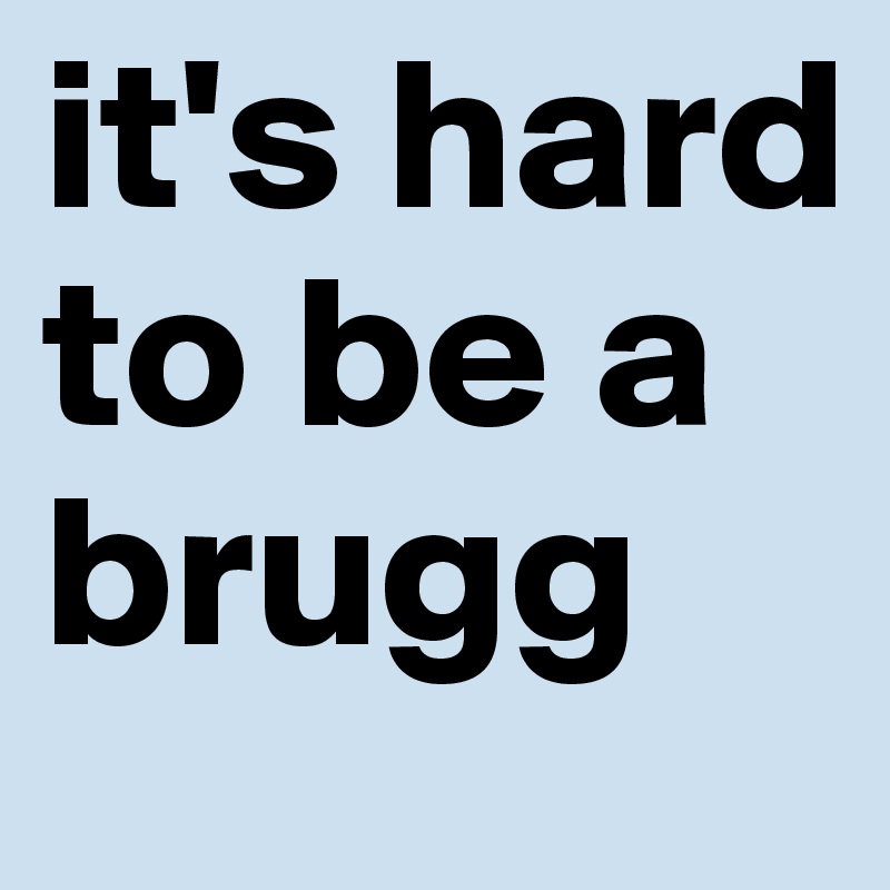 it's hard to be a brugg