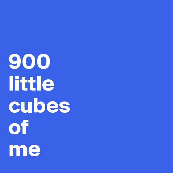 

900 
little 
cubes 
of 
me