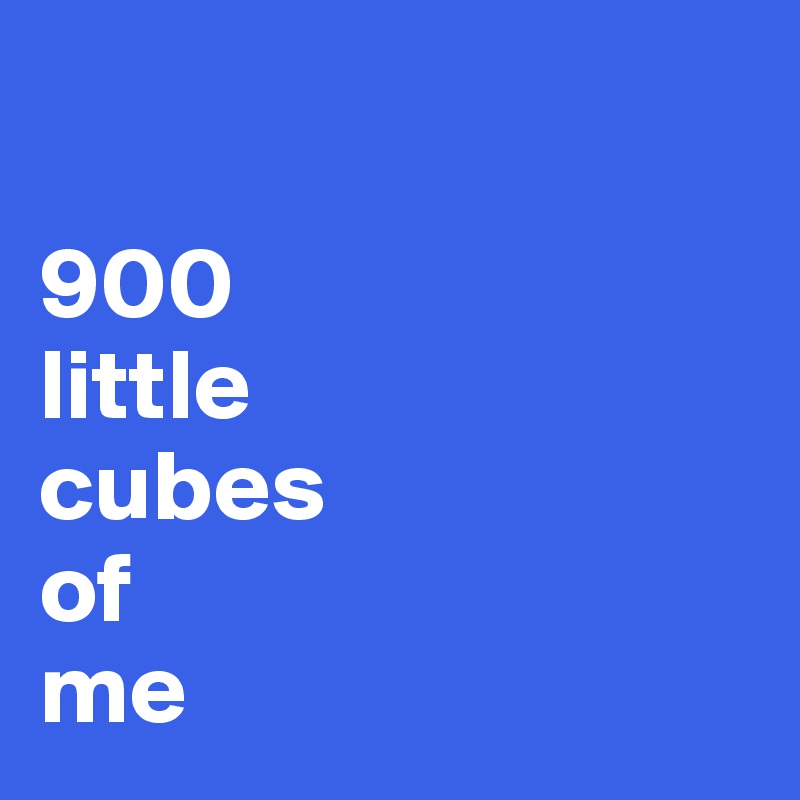 

900 
little 
cubes 
of 
me