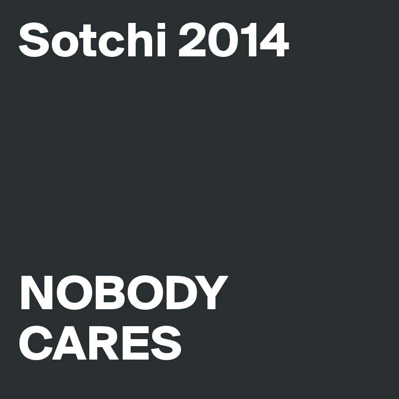 Sotchi 2014     




NOBODY
CARES