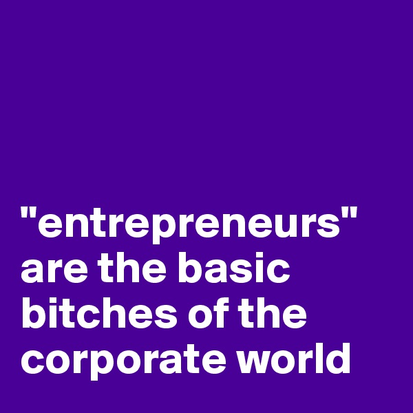 



"entrepreneurs" are the basic bitches of the corporate world 