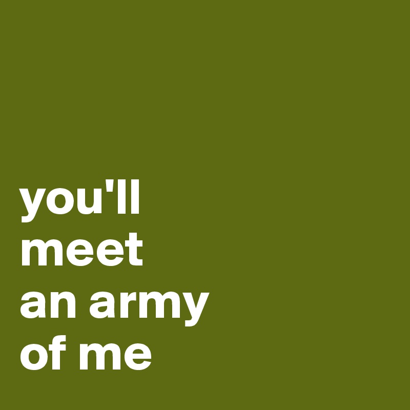 


you'll 
meet 
an army 
of me