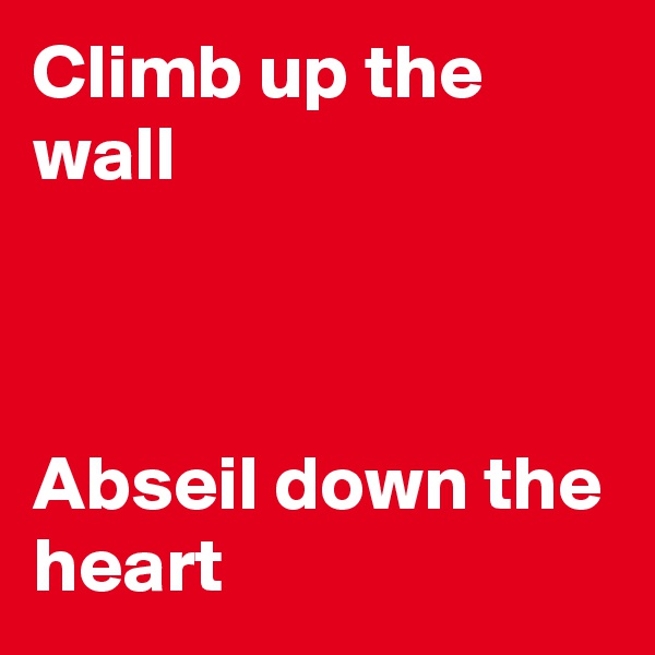 Climb up the wall



Abseil down the heart