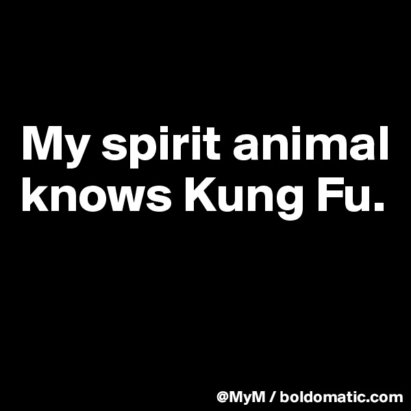 

My spirit animal knows Kung Fu.


