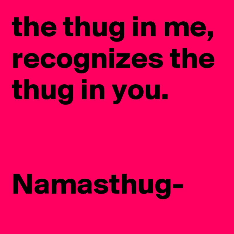 the thug in me, recognizes the thug in you.


Namasthug-