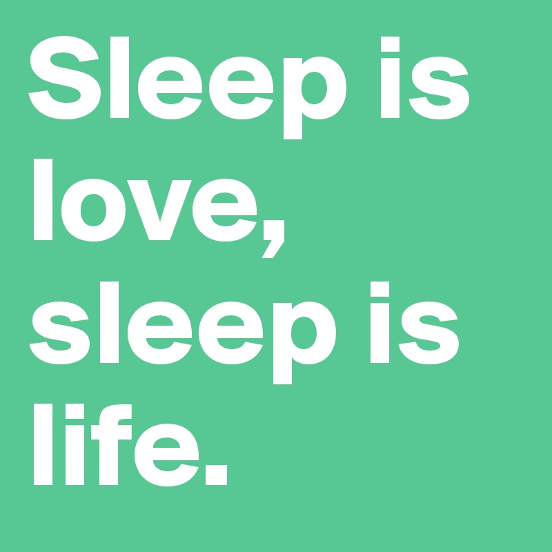 Sleep is love, sleep is life.