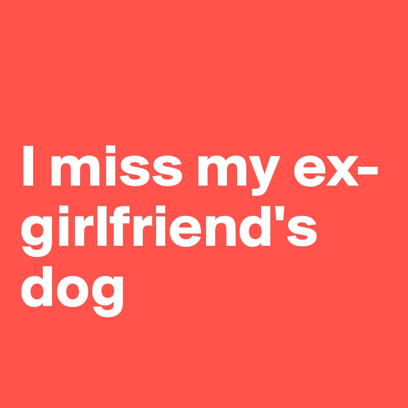 

I miss my ex-girlfriend's 
dog
