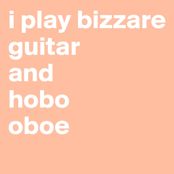i play bizzare
guitar
and
hobo
oboe