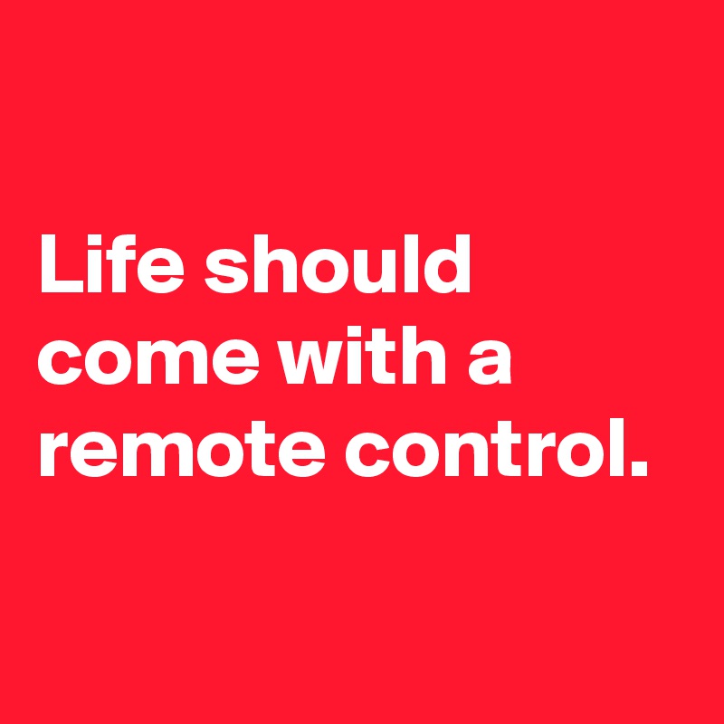 

Life should come with a remote control.  
