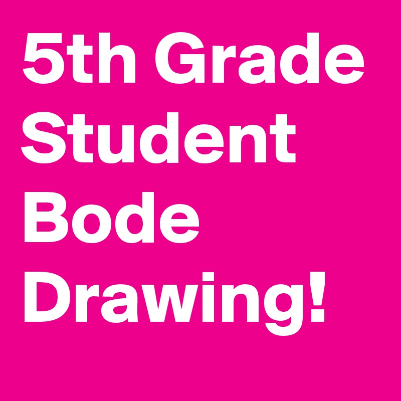 5th Grade Student Bode Drawing! 