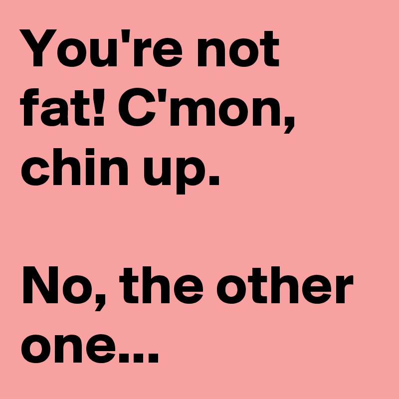 You're not fat! C'mon, chin up.

No, the other one...