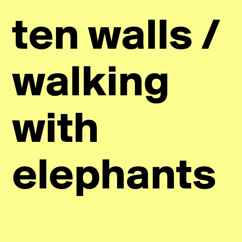 ten walls /
walking with elephants