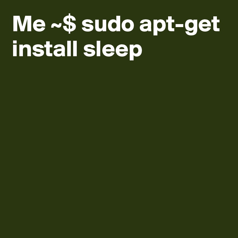 Me ~$ sudo apt-get
install sleep





