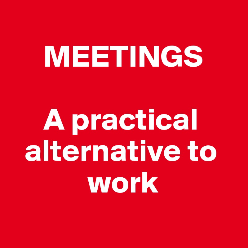      
     MEETINGS

     A practical                             
  alternative to      
            work
