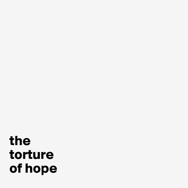 








the 
torture 
of hope