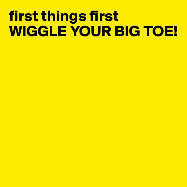 first things first
WIGGLE YOUR BIG TOE! 







