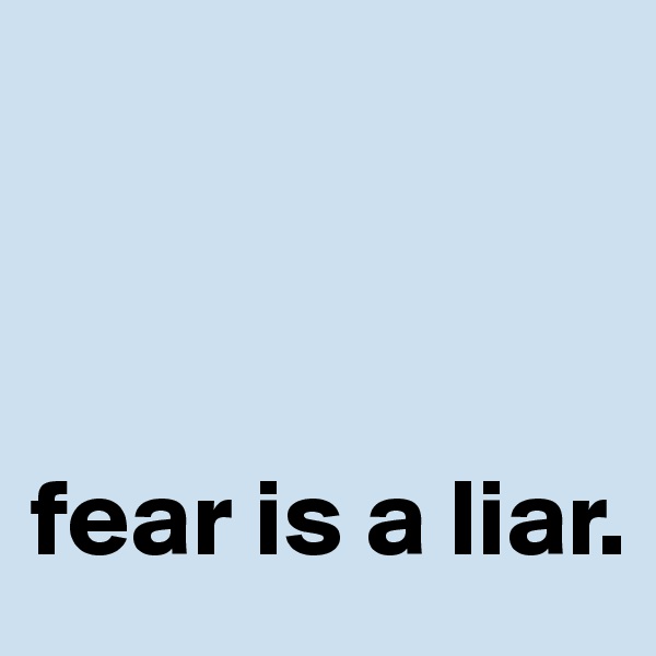 



fear is a liar. 