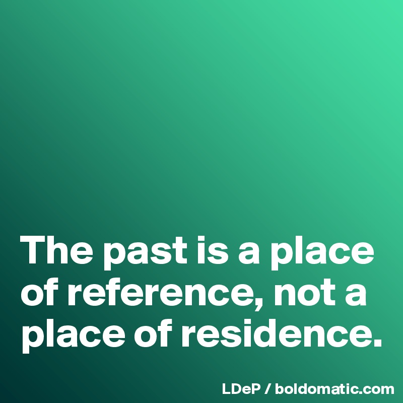 




The past is a place of reference, not a place of residence. 