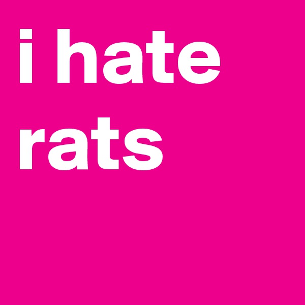 i hate rats