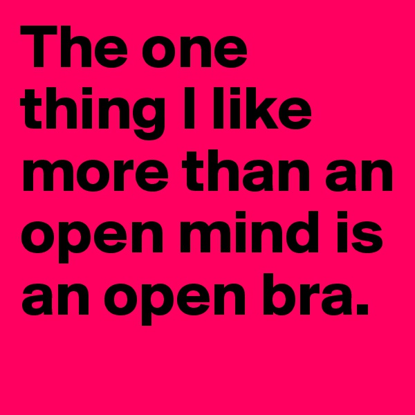 The one thing I like more than an open mind is an open bra.
