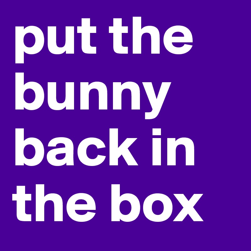 put the bunny back in the box