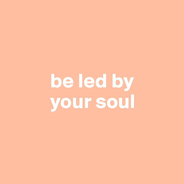 

         
          be led by 
          your soul
          

